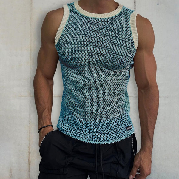 Men's Casual Ringer-Style Knitted Tank