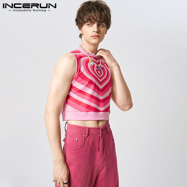 Men's Funny Love Midriff Sleeveless Top